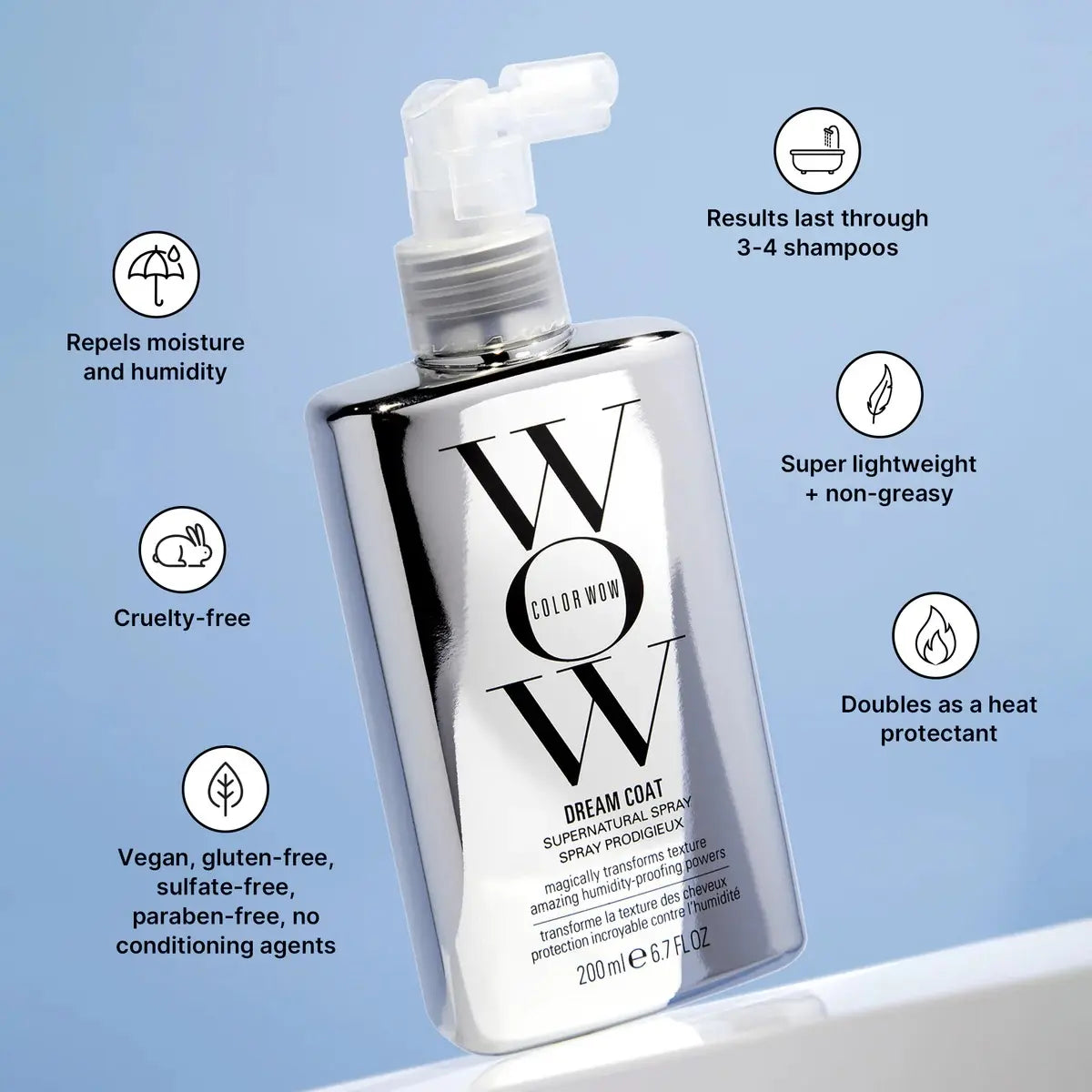 Color Wow Dream Coat Anti-Frizz Treatment - Full Size Treatment and FREE Mini Treatment - Heat Protectant for Smooth Hair