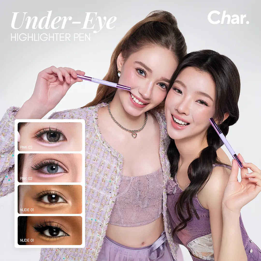 Char Cosmetics Under-Eye Aegyosal Pen - Dual-Tone Cream Formula, Smooth Brush Applicator, Multi-Pack for Daily Flawless Makeup